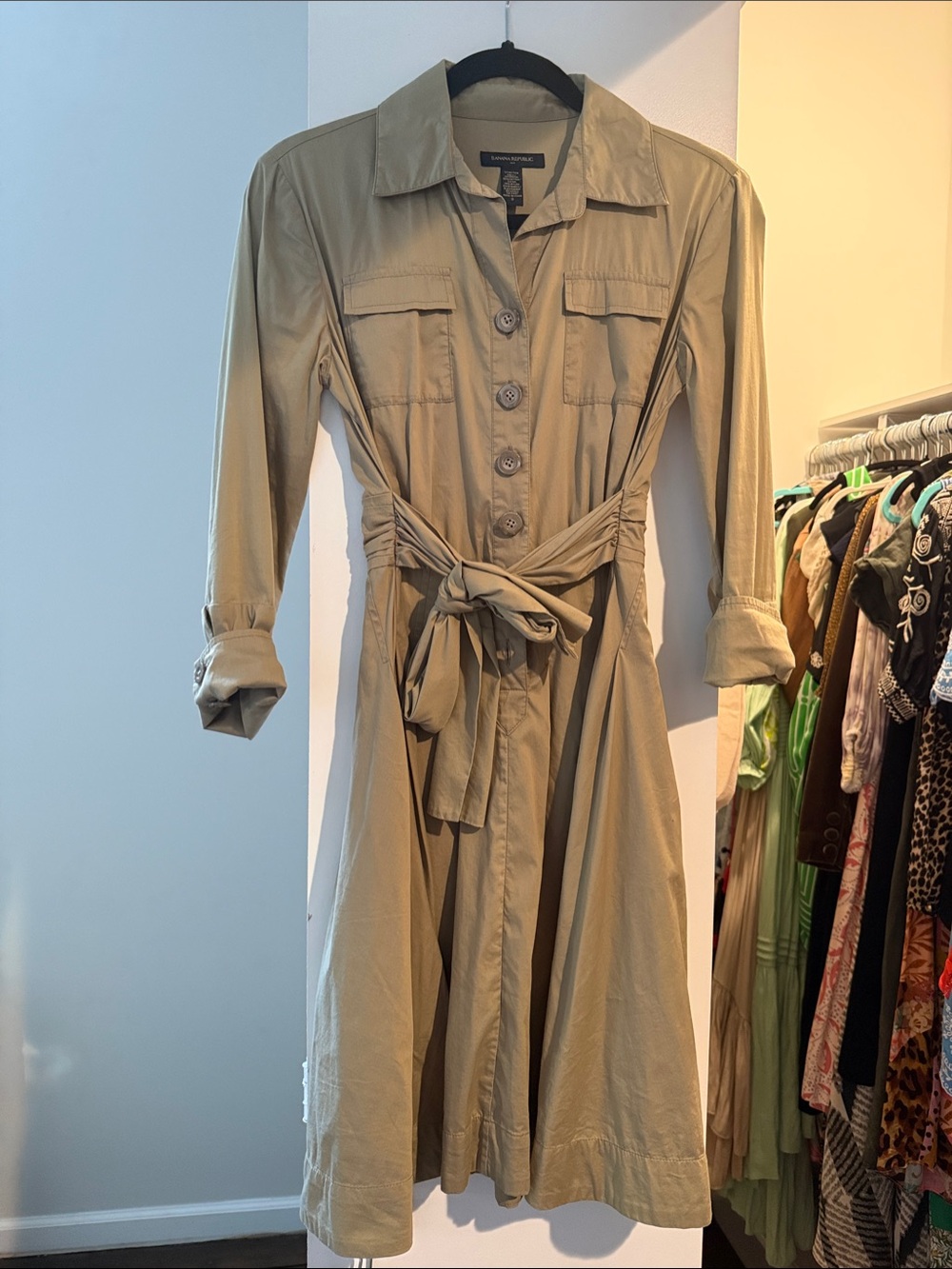 Banana Republic Tan Trench Shirt Dress Coat